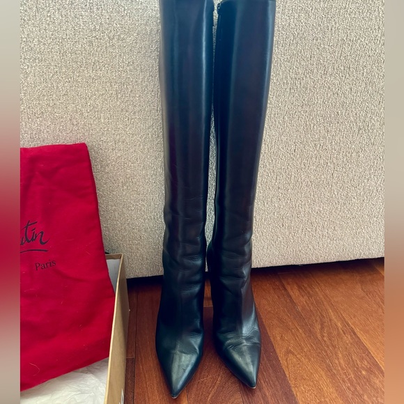 Christian Louboutin Shoes - Christian Louboutin Tournoi Black Leather Boots.